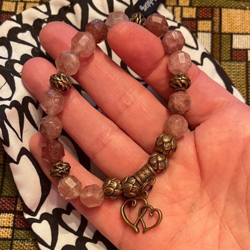 Brighton Bronze and Pink Beaded Bracelet